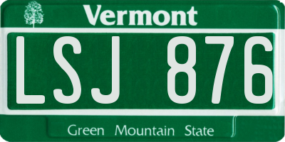 VT license plate LSJ876