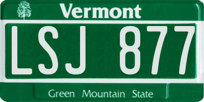 VT license plate LSJ877