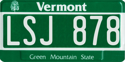 VT license plate LSJ878