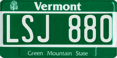 VT license plate LSJ880
