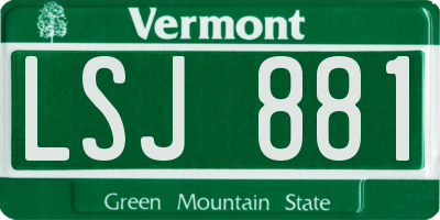 VT license plate LSJ881