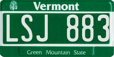 VT license plate LSJ883