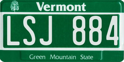 VT license plate LSJ884