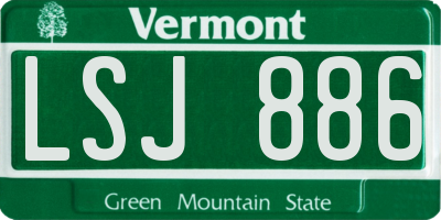 VT license plate LSJ886