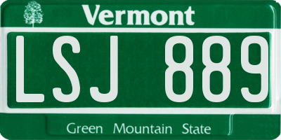 VT license plate LSJ889