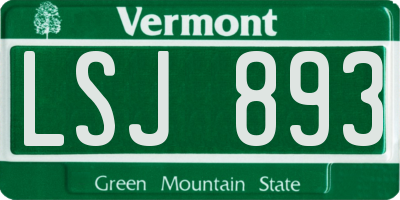 VT license plate LSJ893