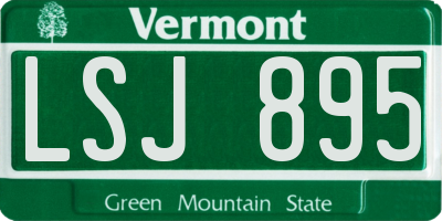 VT license plate LSJ895