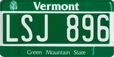 VT license plate LSJ896
