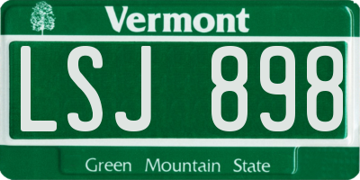 VT license plate LSJ898