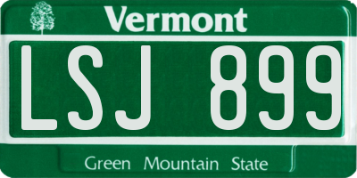 VT license plate LSJ899