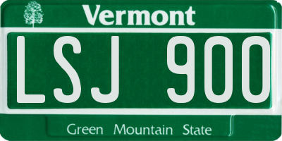 VT license plate LSJ900