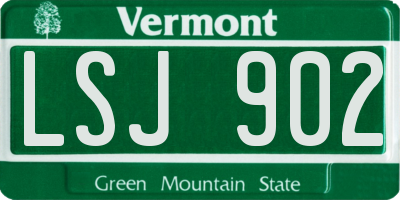 VT license plate LSJ902