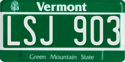 VT license plate LSJ903