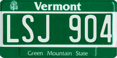 VT license plate LSJ904