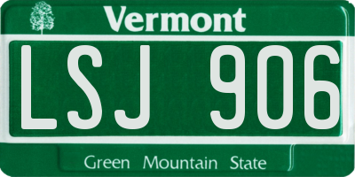 VT license plate LSJ906
