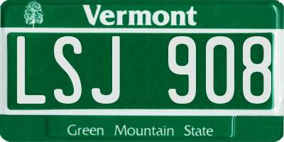 VT license plate LSJ908