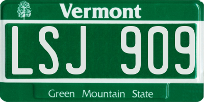 VT license plate LSJ909