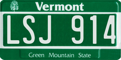 VT license plate LSJ914