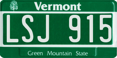 VT license plate LSJ915