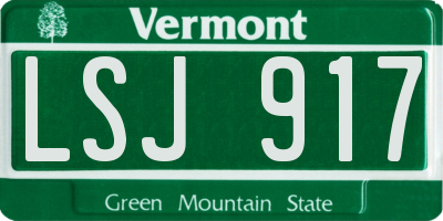 VT license plate LSJ917