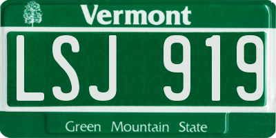 VT license plate LSJ919