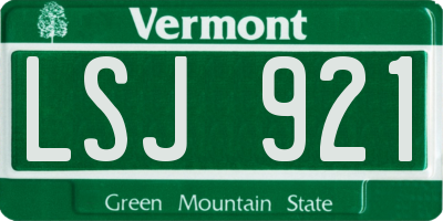 VT license plate LSJ921