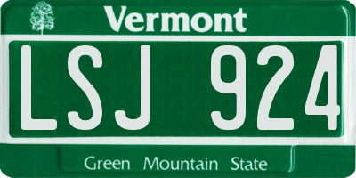 VT license plate LSJ924