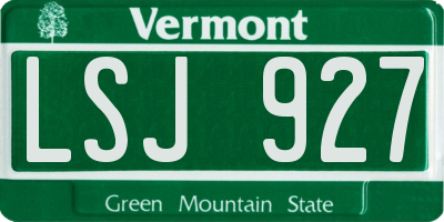VT license plate LSJ927