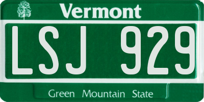 VT license plate LSJ929