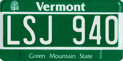 VT license plate LSJ940