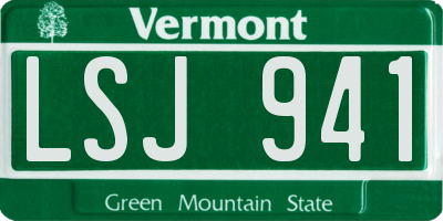 VT license plate LSJ941