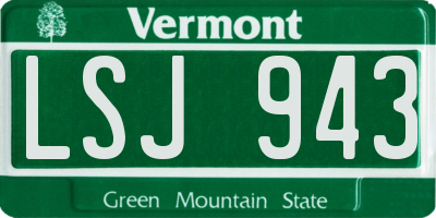VT license plate LSJ943