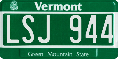 VT license plate LSJ944
