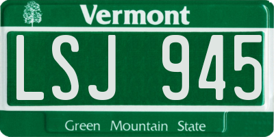 VT license plate LSJ945