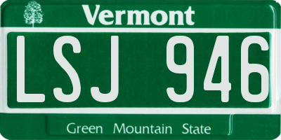 VT license plate LSJ946