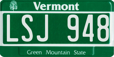 VT license plate LSJ948