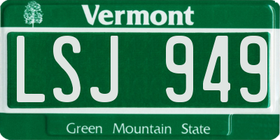 VT license plate LSJ949