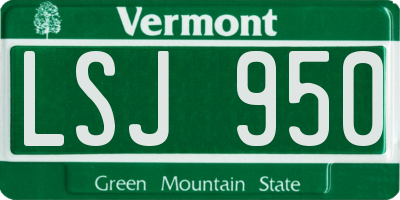 VT license plate LSJ950