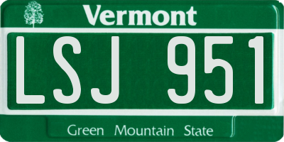 VT license plate LSJ951