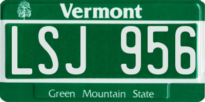 VT license plate LSJ956