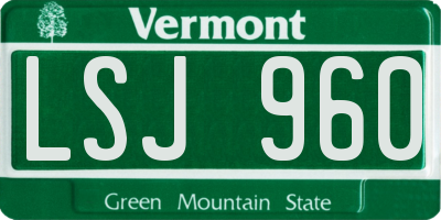 VT license plate LSJ960