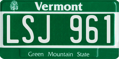 VT license plate LSJ961