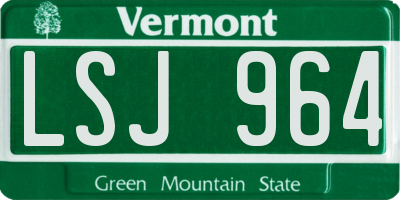 VT license plate LSJ964