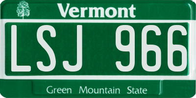 VT license plate LSJ966
