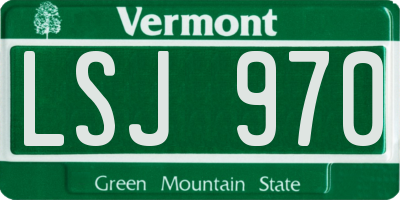 VT license plate LSJ970