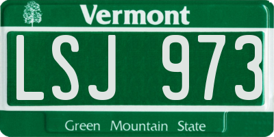 VT license plate LSJ973