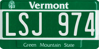 VT license plate LSJ974