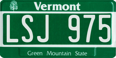 VT license plate LSJ975