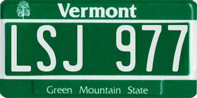 VT license plate LSJ977