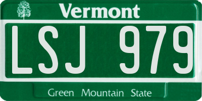 VT license plate LSJ979
